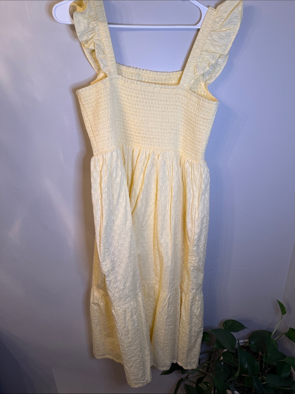 LOFT Light Yellow Ruffled Strap Sundress - Picture 4 of 5